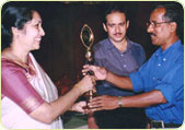 Receiving award at Cochin Flower Show