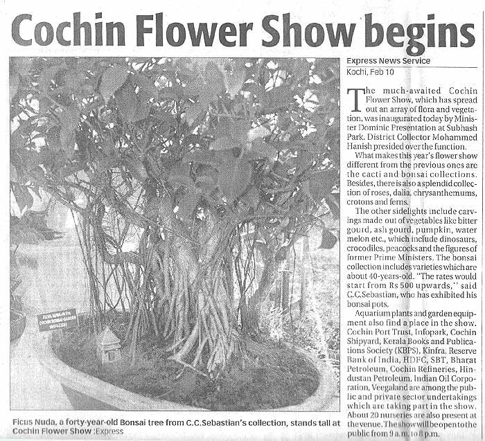 New Indian Express, 2005: Cochin Flower Show begins